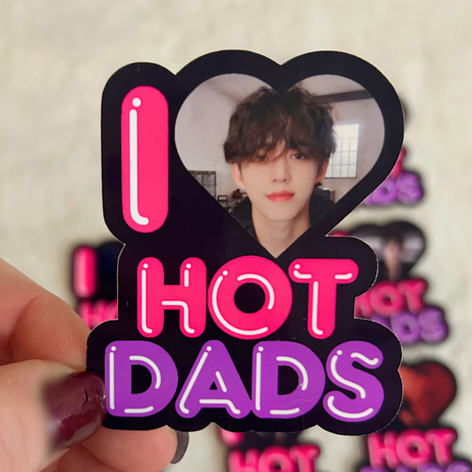 I (heart) Hot Dads Stickers