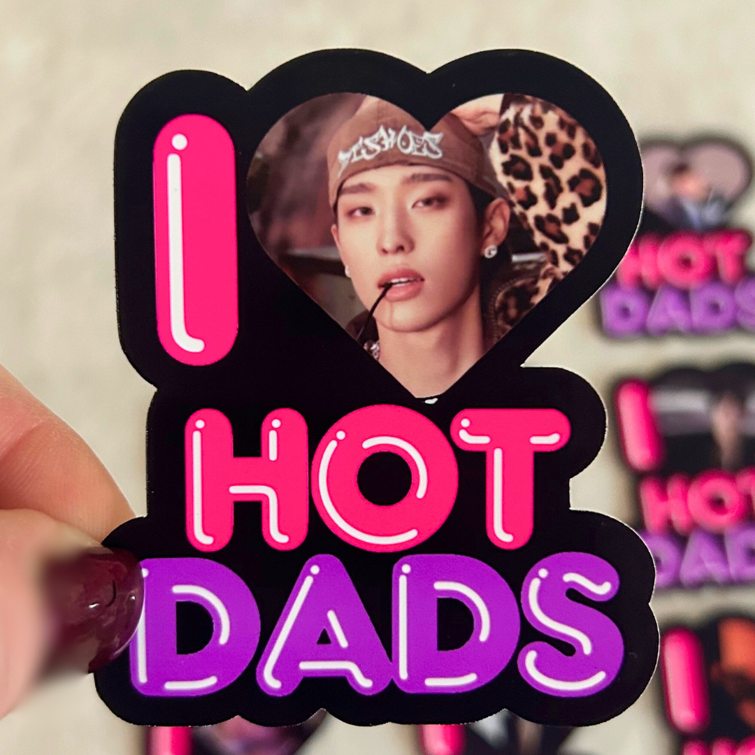 I (heart) Hot Dads Stickers