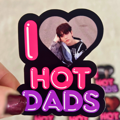 I (heart) Hot Dads Stickers