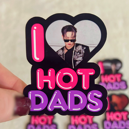 I (heart) Hot Dads Stickers