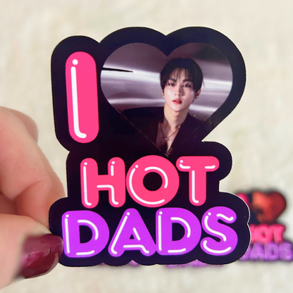 I (heart) Hot Dads Stickers