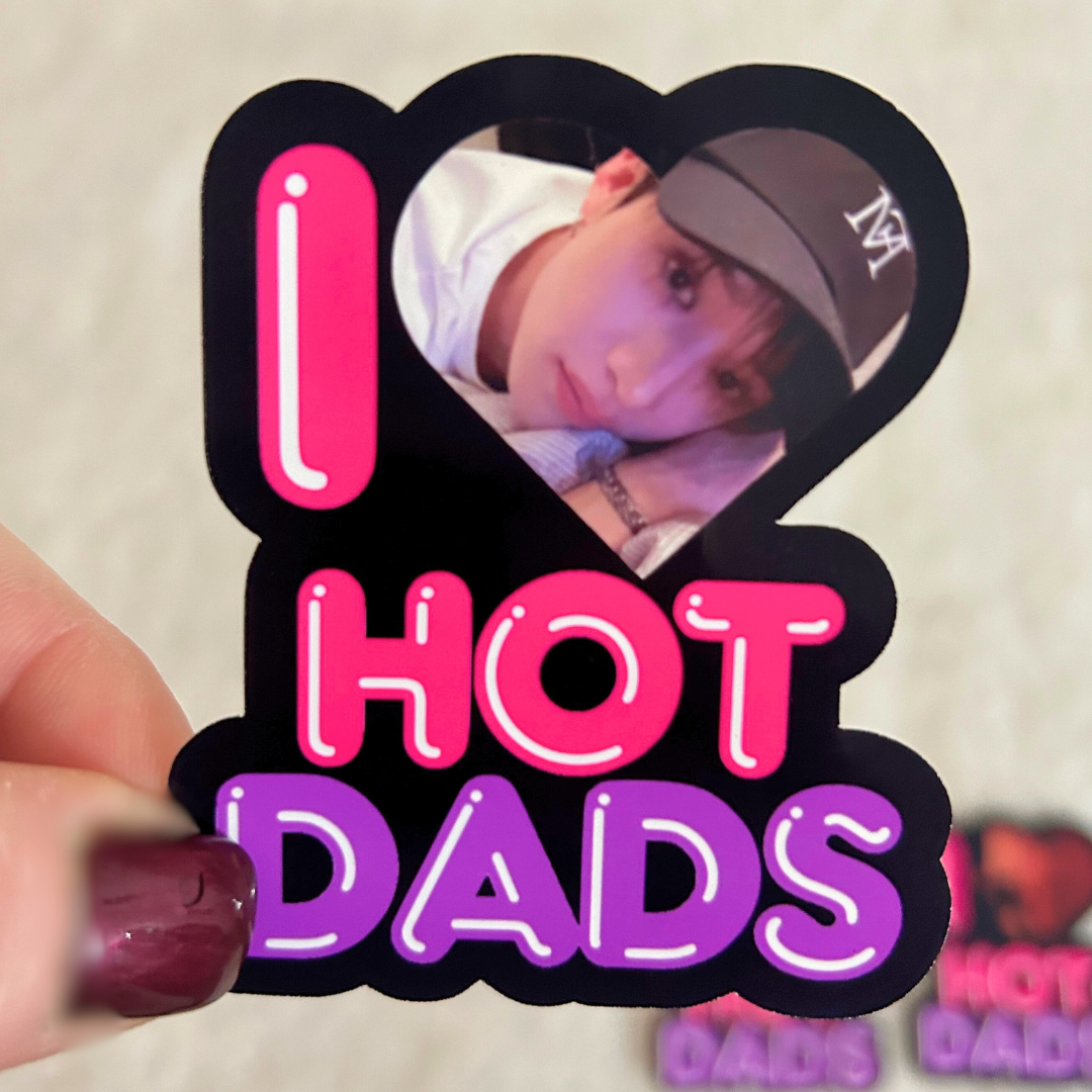 I (heart) Hot Dads Stickers