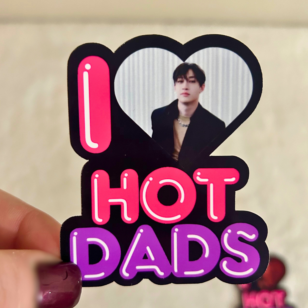 I (heart) Hot Dads Stickers