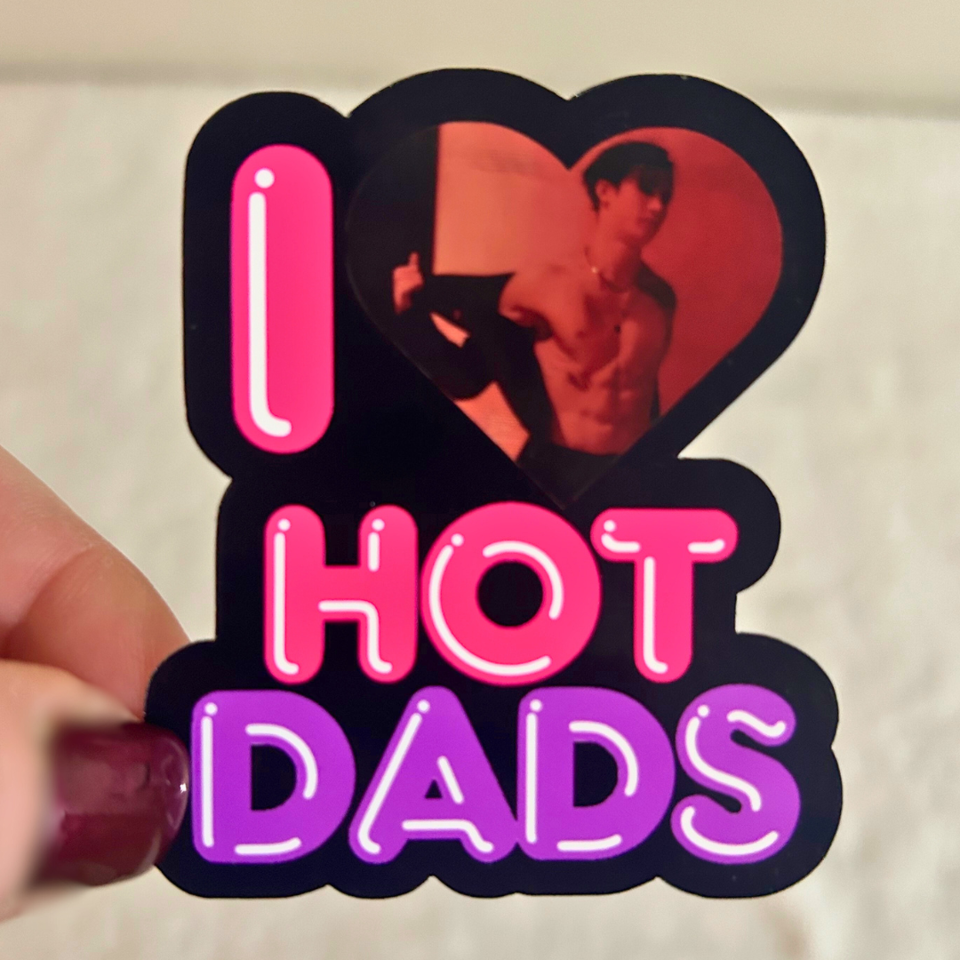 I (heart) Hot Dads Stickers