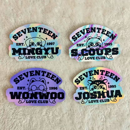 Seventeen Love Club Name Stickers